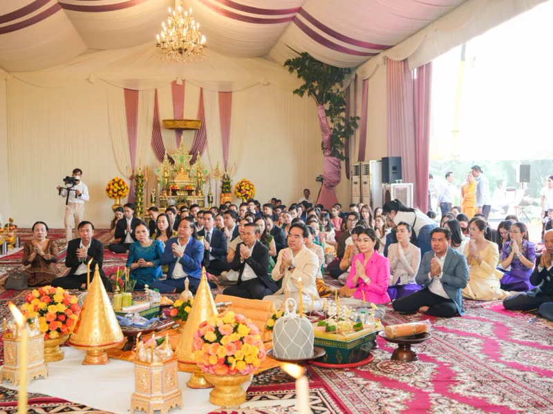 Blessing ceremony marking the Boeung Snor project launch and Peng Huoth's 20th anniversary