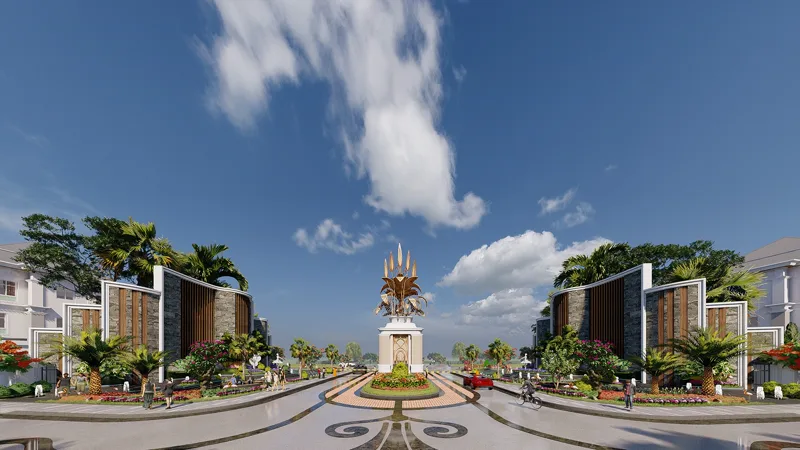 Entrance gateway visualization for the Eco Veranda sub-phase of The Star Platinum, Borey Peng Huoth