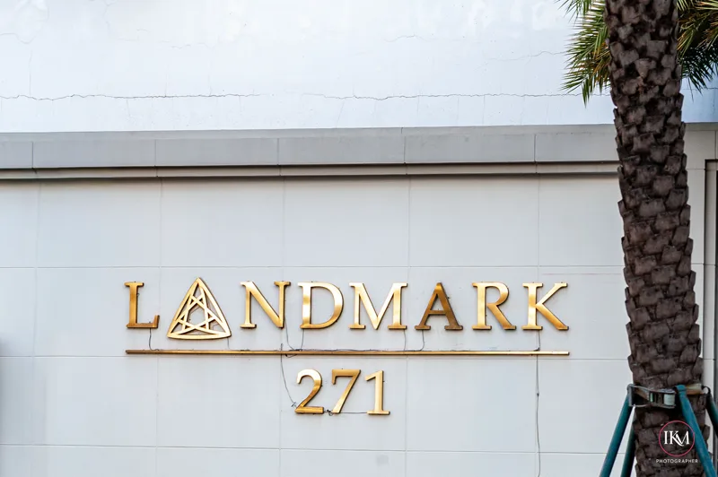 Gold Landmark 271 signage on the exterior wall of the Chip Mong development