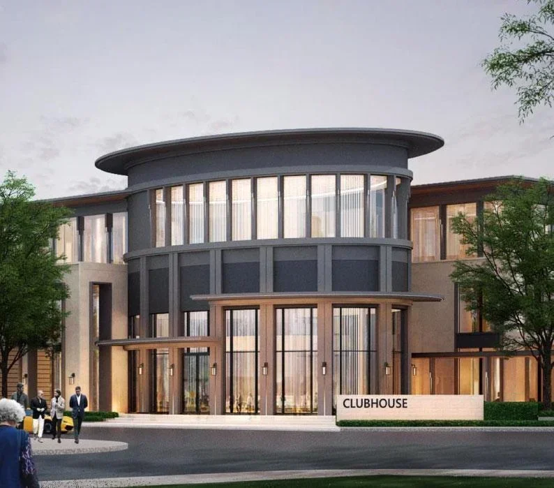 Landscaped streetscape with villas at Park Land 50M