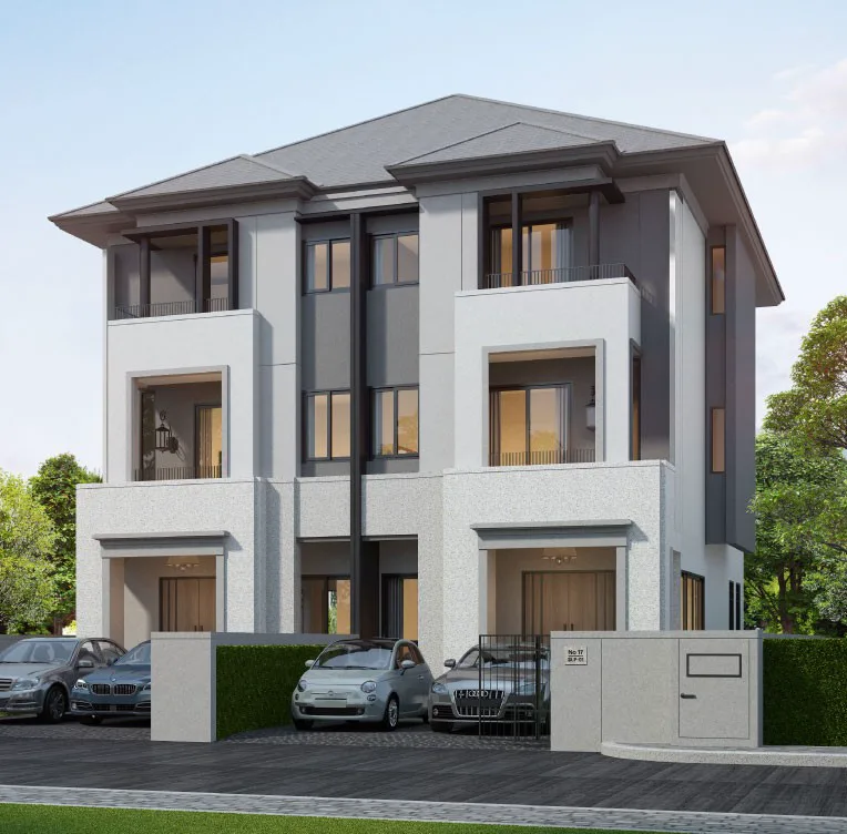Twin Villa exterior at The Park Land 598 by Chip Mong Land