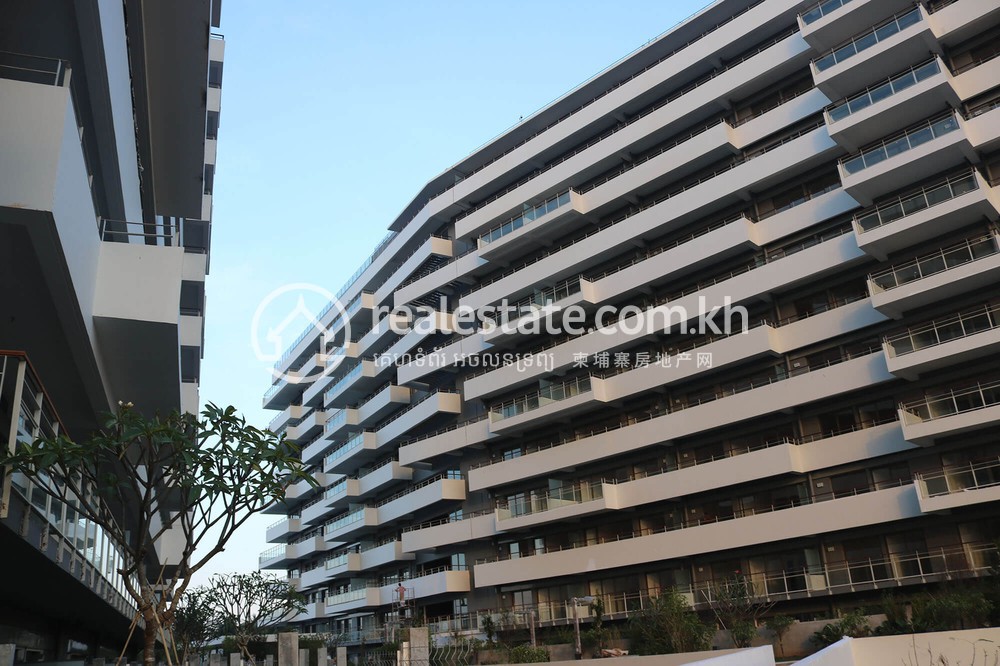 Completed Bodaiju Residences condominium block with tiered balconies