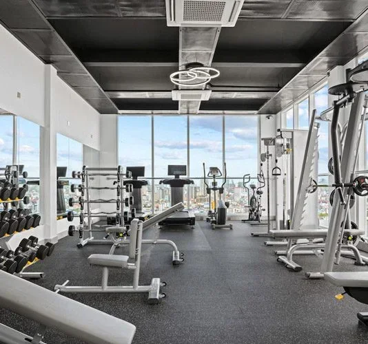 Fitness centre interior at LZ Sea View Residences, Sihanoukville